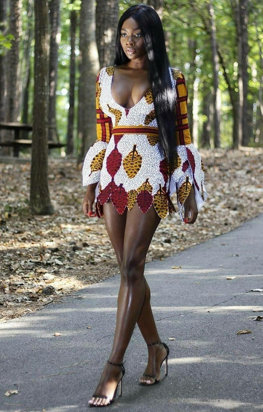 Retro floral design low-cut waist sexy hip skirt homecoming dress R3845