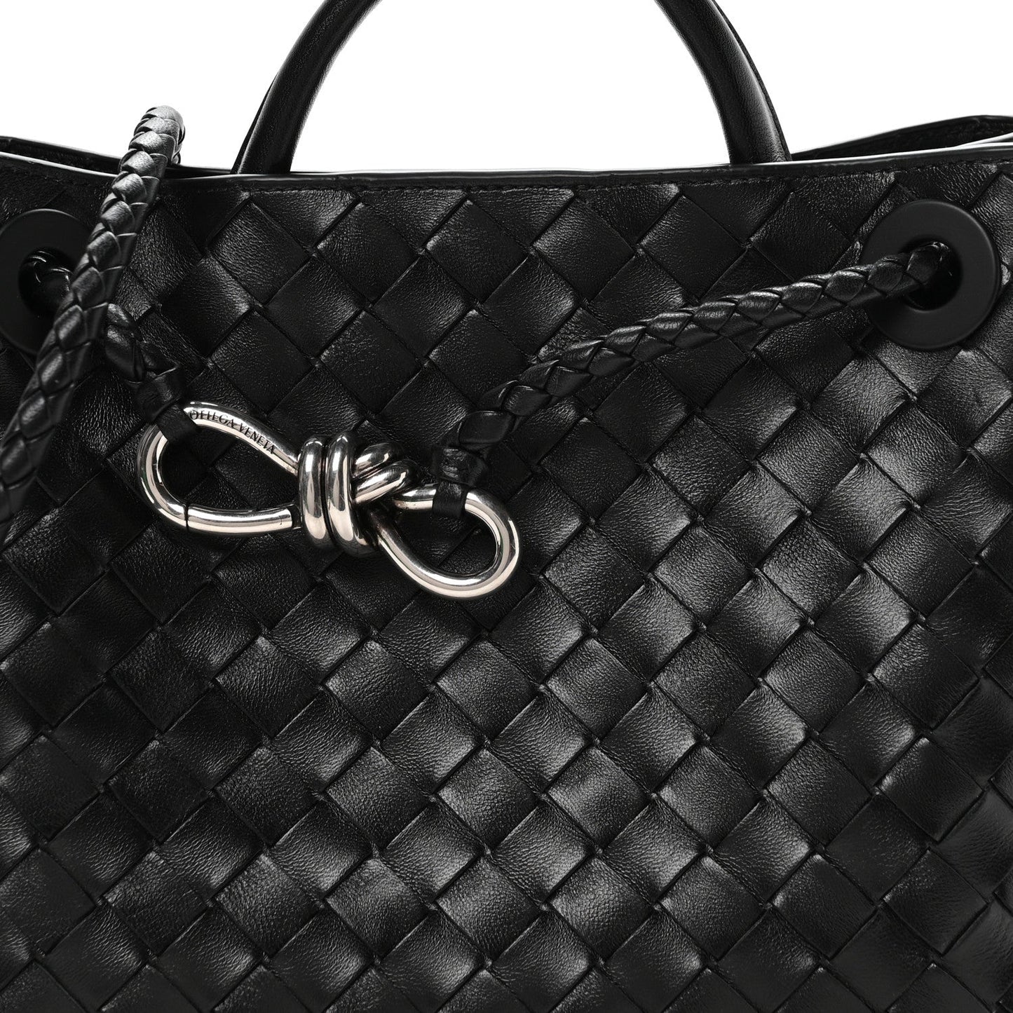 Nappa Intrecciato Small Andiamo Shoulder Bag Black