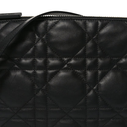 Lambskin Cannage Medium Dior Vibe Hobo Bag Black