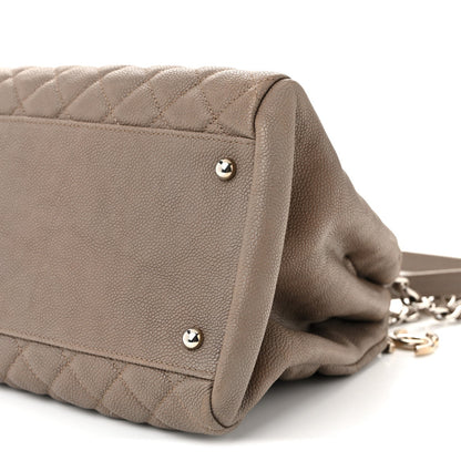 Caviar Quilted Large Just Mademoiselle Beige