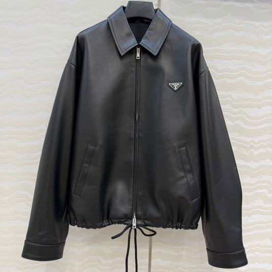 Prada Jacket Black Leather 341209
