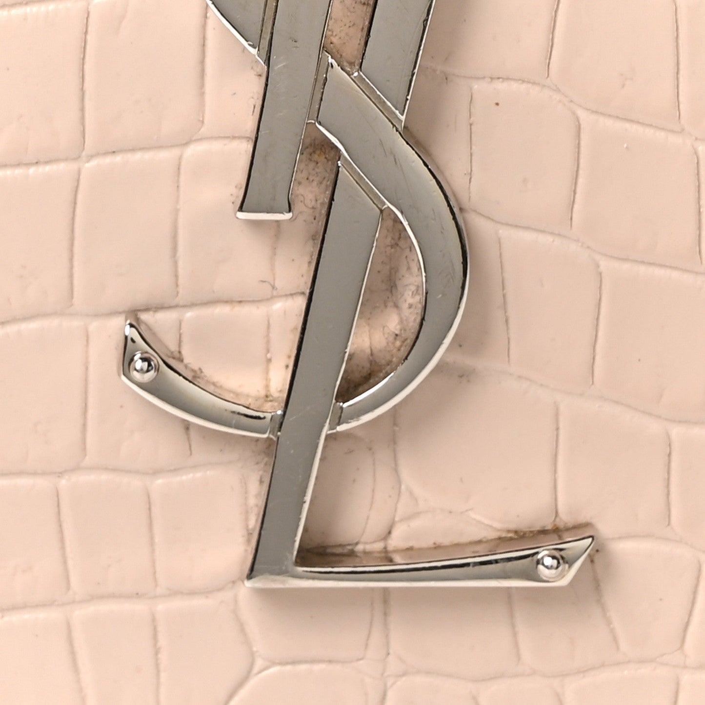 Calfskin Crocodile Embossed Medium Monogram Sunset Rose Antic