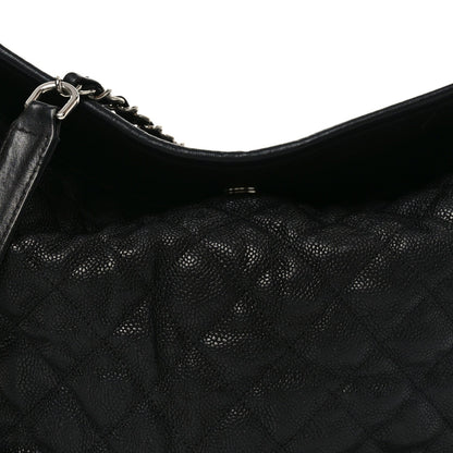 Caviar Quilted French Riviera Hobo Black