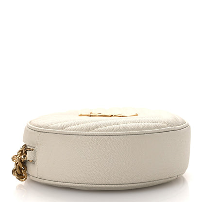 Grain De Poudre Matelasse Chevron Quilted Round Vinyle Camera Bag Crema Soft