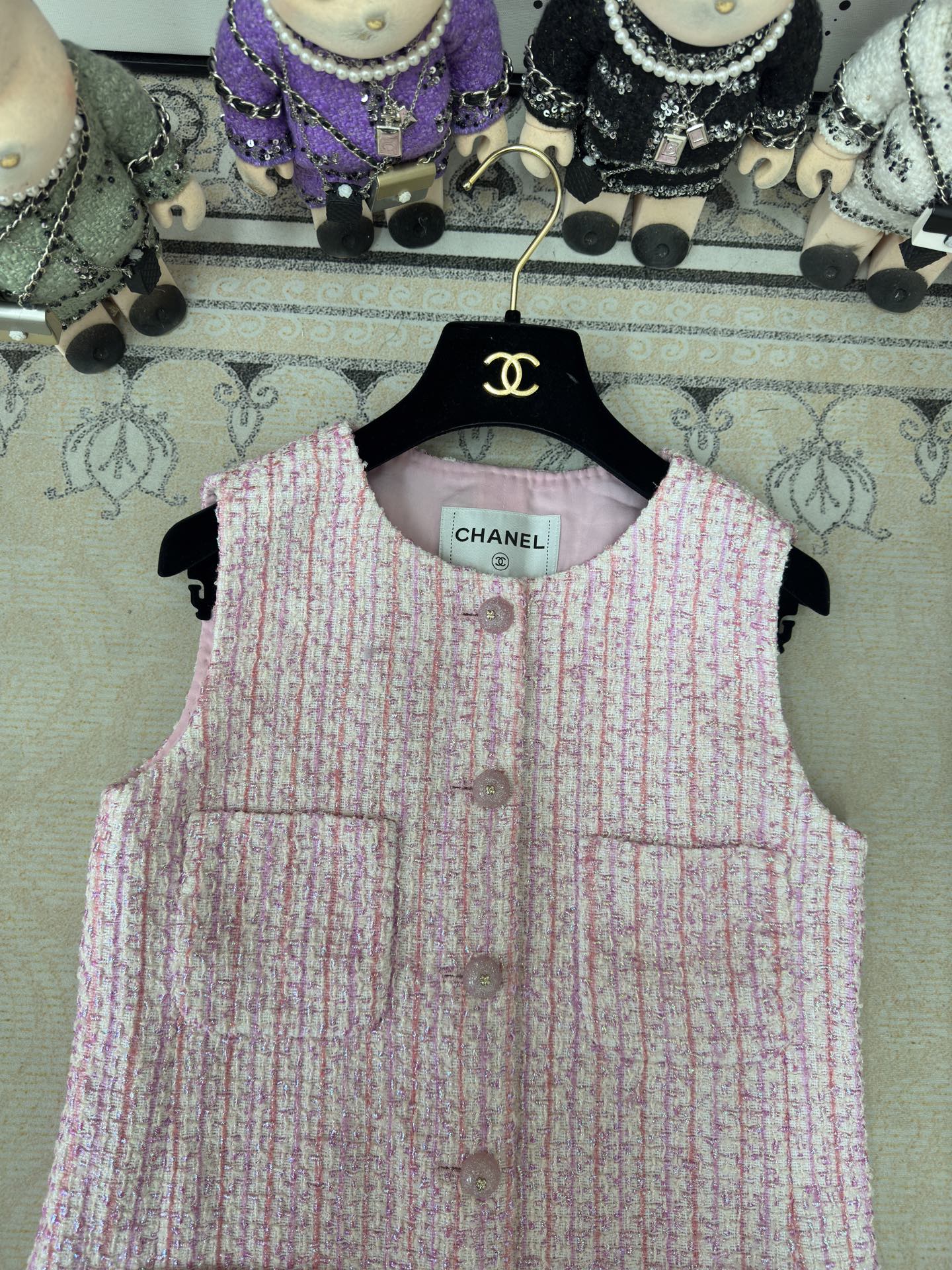 CC Tweed Vest Pink Cotton Wool 219841