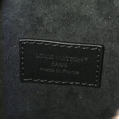 Calfskin Debossed Monogram Side Trunk Black