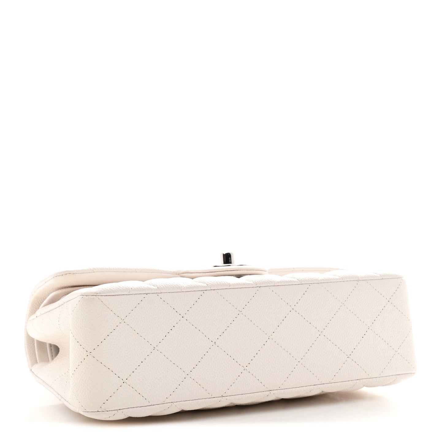 Caviar Quilted Small Double Flap White