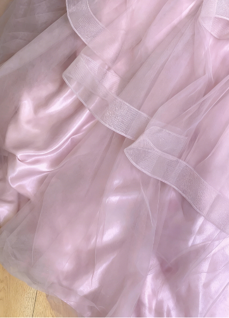 Dreamy Princess Pink A-Line Embroidered Layered Tulle Long Prom Dress Birthday Dress P4743