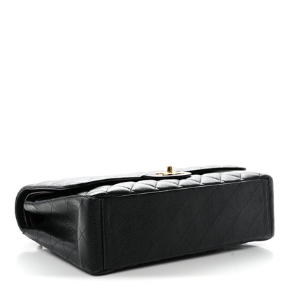 Caviar Quilted Maxi Double Flap Black
