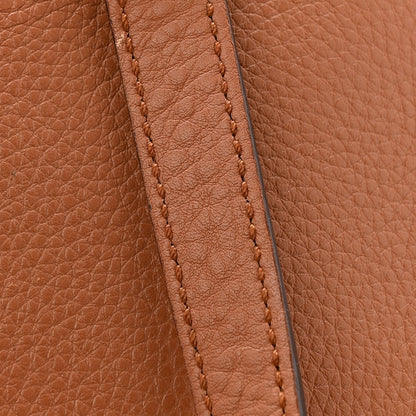 Calfskin Large Label Tote Brown