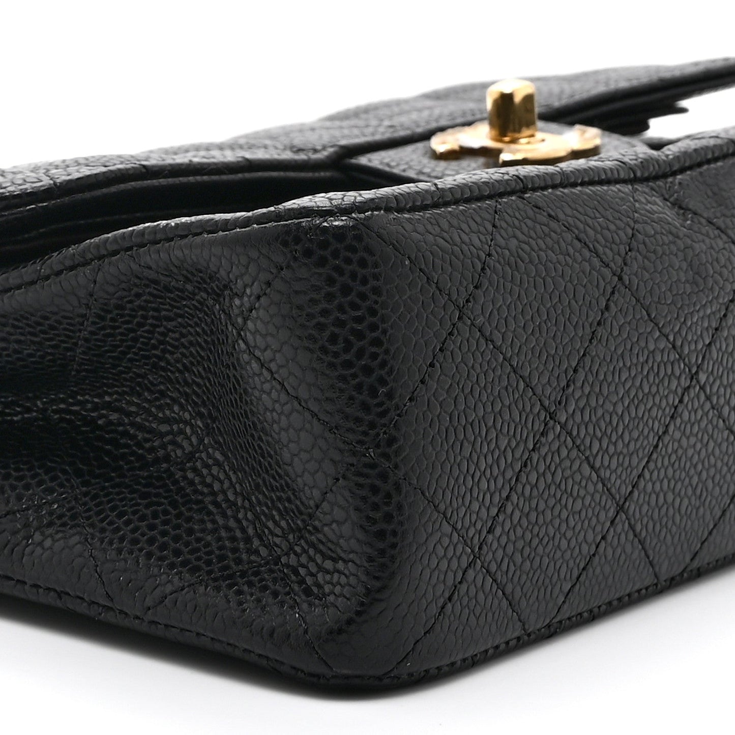 Caviar Quilted Small Double Flap Black