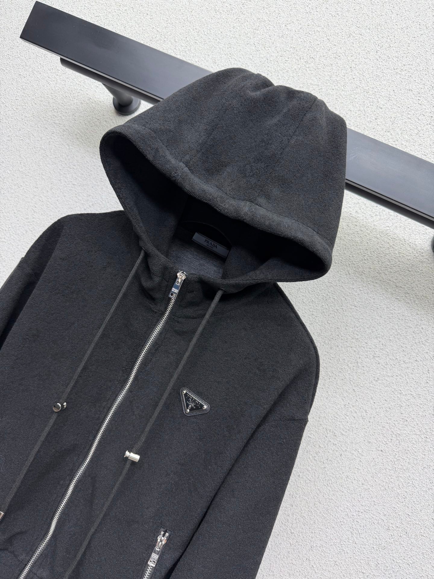 Prada Set Hooded Black Fleece 340651