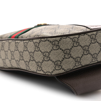 Soft GG Supreme Monogram Medium Ophidia Belt Bag Dark Brown