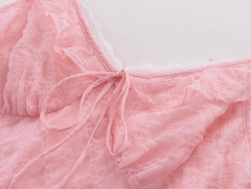 2025 Summer New French Pink Gentle Style Mermaid Princess Plaid Dress R0966