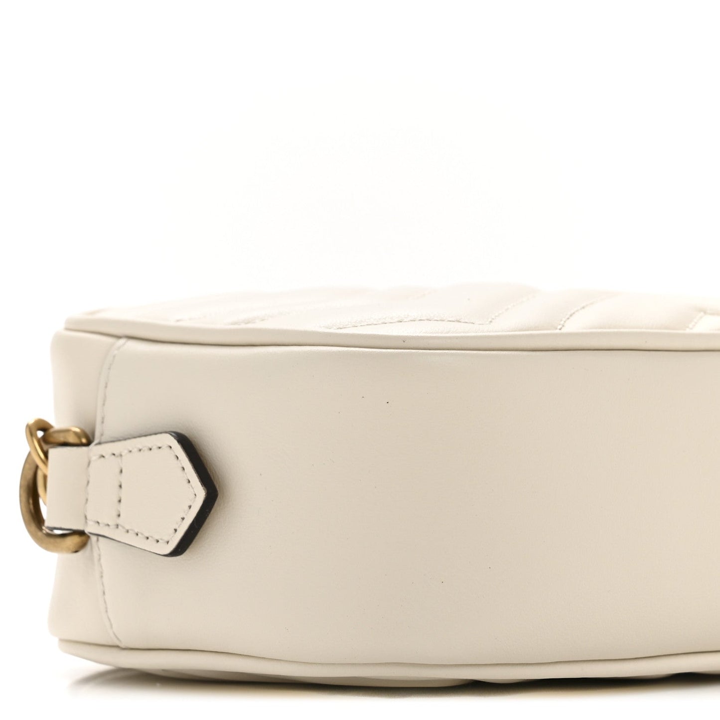Calfskin Matelasse Small GG Marmont Chain Shoulder Bag White