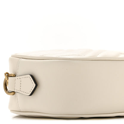 Calfskin Matelasse Small GG Marmont Chain Shoulder Bag White