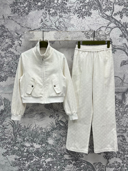 Gucci 25 Double G Denim Suit White Cotton