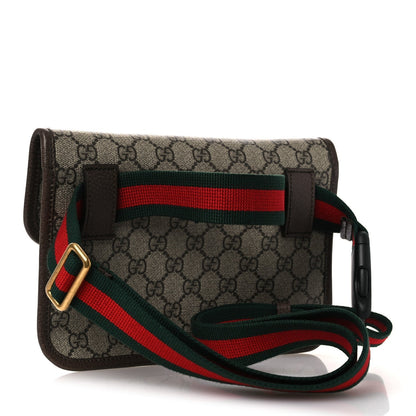 GG Supreme Monogram Neo Vintage Web Belt Bag Brown