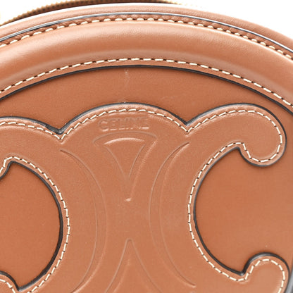 Smooth Calfskin Cuir Small Triomphe Oval Crossbody Purse Tan
