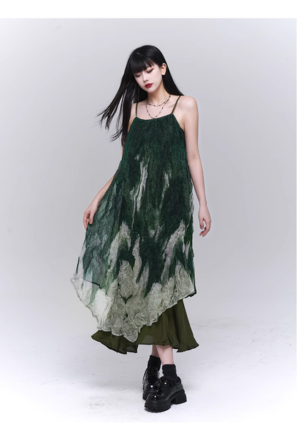 Chic Retro Goth Black Velvet Shawl Spaghetti Strap Dress TP2914