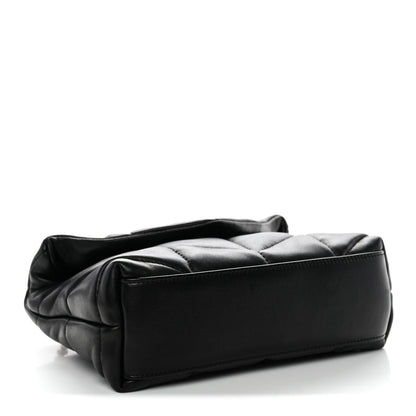 Lambskin Quilted Toy Loulou Puffer Monogram Chain Satchel Black
