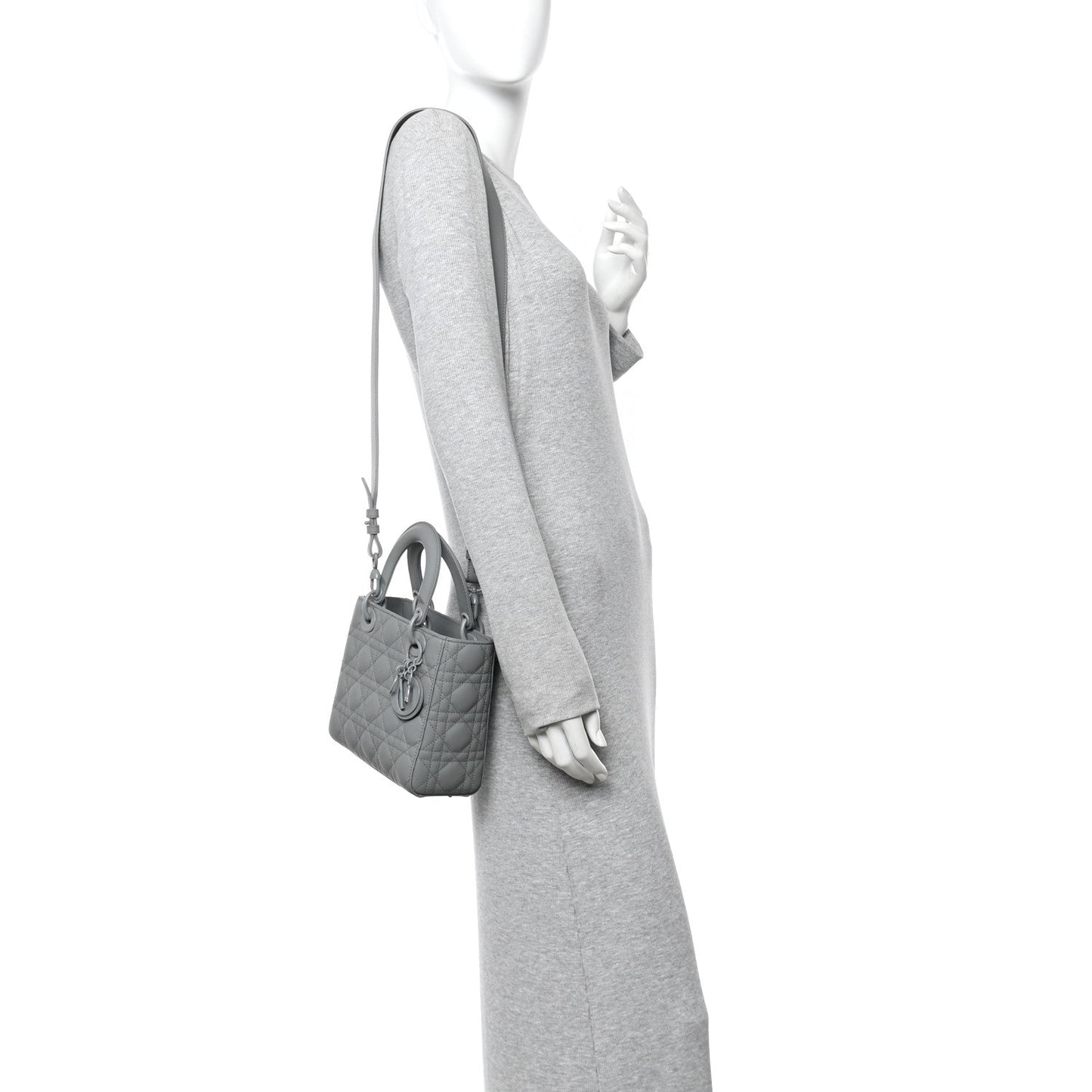 Ultra Matte Calfskin Cannage Small My ABCDior Lady Dior Grey