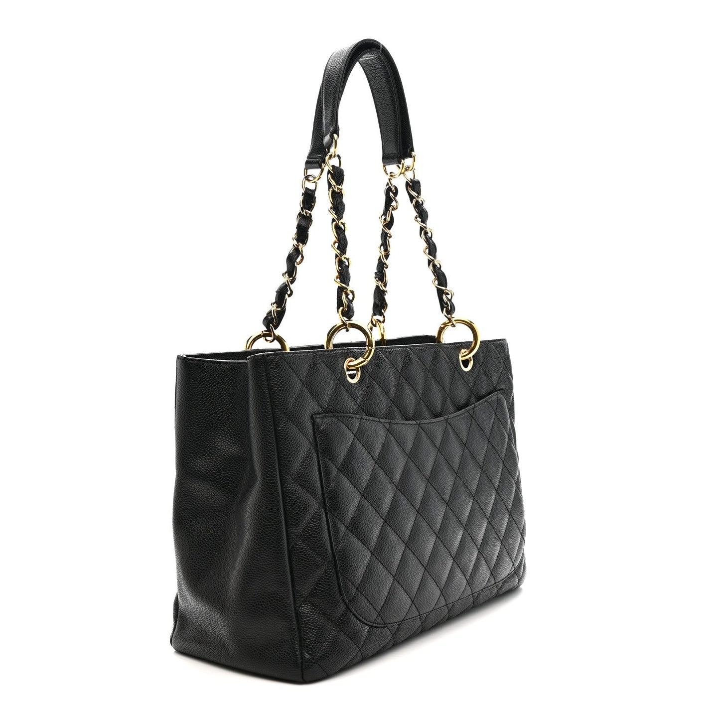 Caviar Quilted Grand Shopping Tote GST Black
