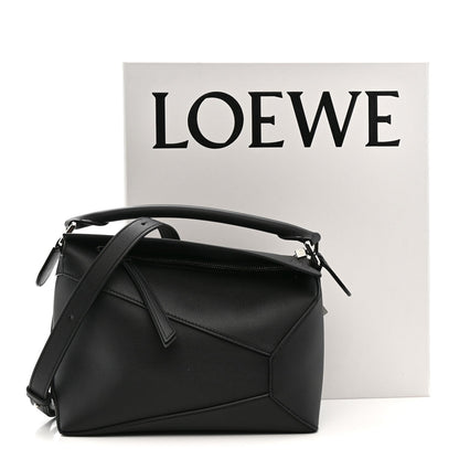 Calfskin Small Puzzle Edge Bag Black