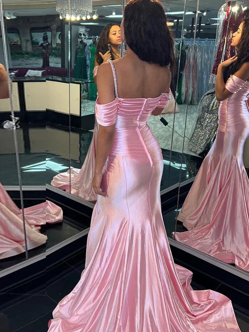 omberprom Pink Evening Dress Sweetheart Neck Long Mermaid Prom Dress
