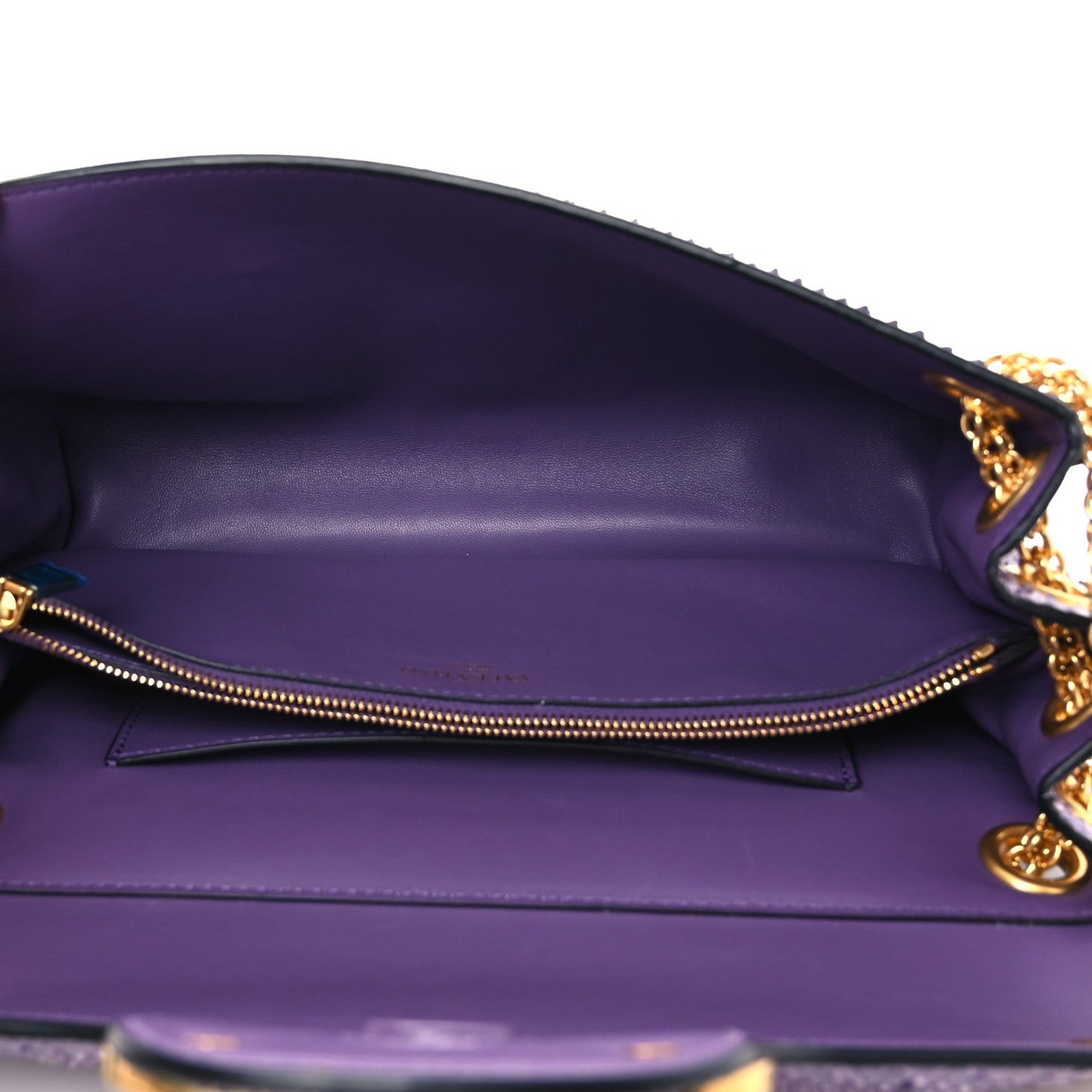 Snakeskin Stud Sign Shoulder Bag Purple