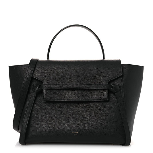Grained Calfskin Mini Belt Bag Black