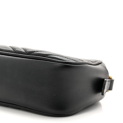 Calfskin Matelasse Small GG Marmont Chain Shoulder Bag Black