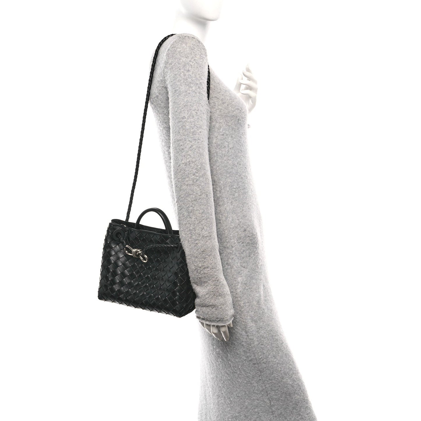 Nappa Intrecciato Small Andiamo Shoulder Bag Black