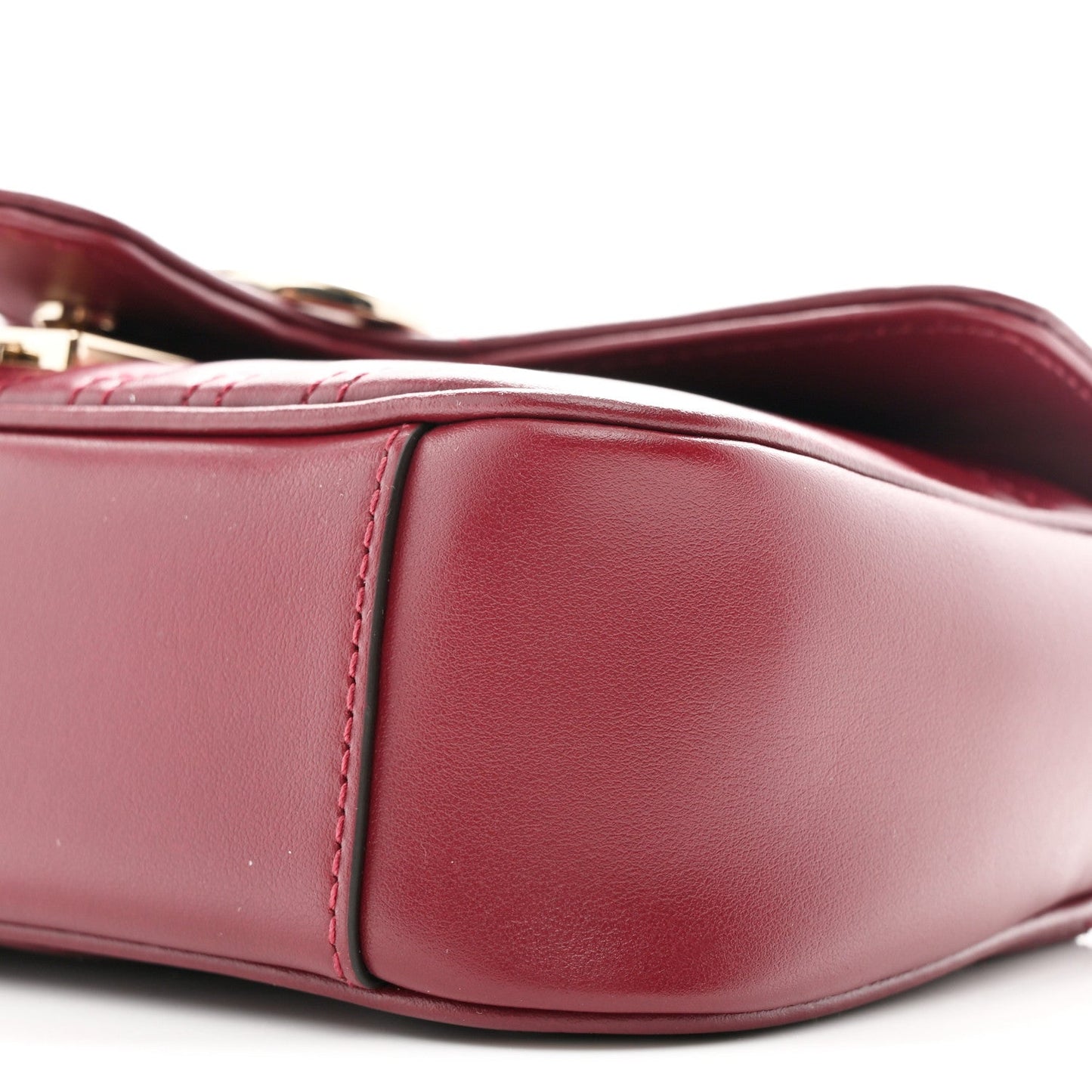 Calfskin Matelasse Mini GG Marmont Shoulder Bag Rosso Ancora