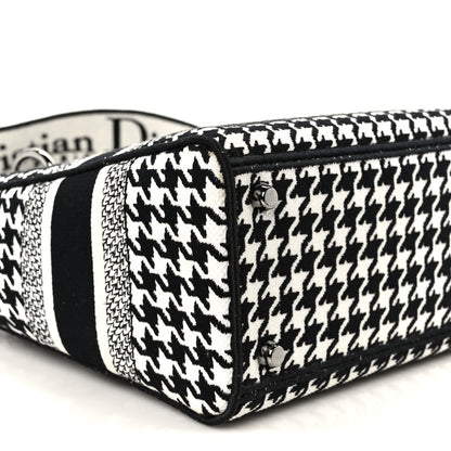 Canvas Houndstooth Embroidered Medium Lady D-Lite Black White