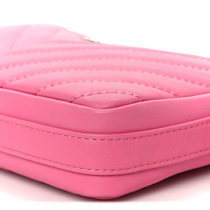 Lambskin Chevron Quilted Small Promenade Camera Case Pink