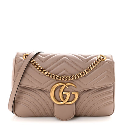 Calfskin Matelasse Medium GG Marmont Shoulder Bag Porcelain Rose