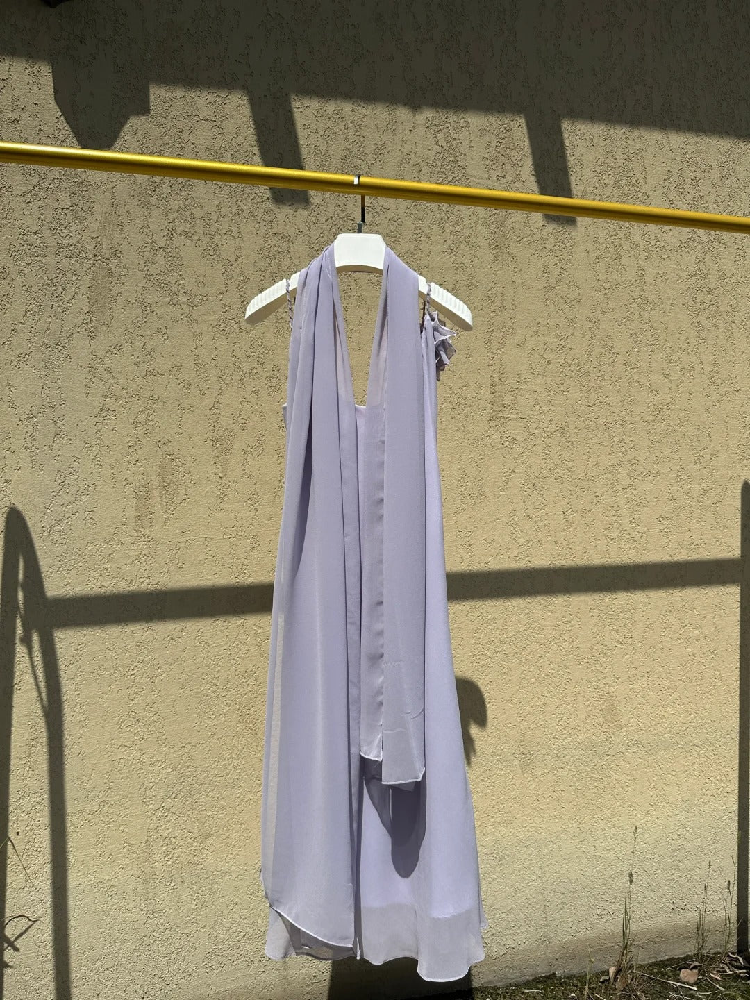 Elegant Lavender Spaghetti Strap Tassel Chiffon Prom Dress Evening Dress P4780