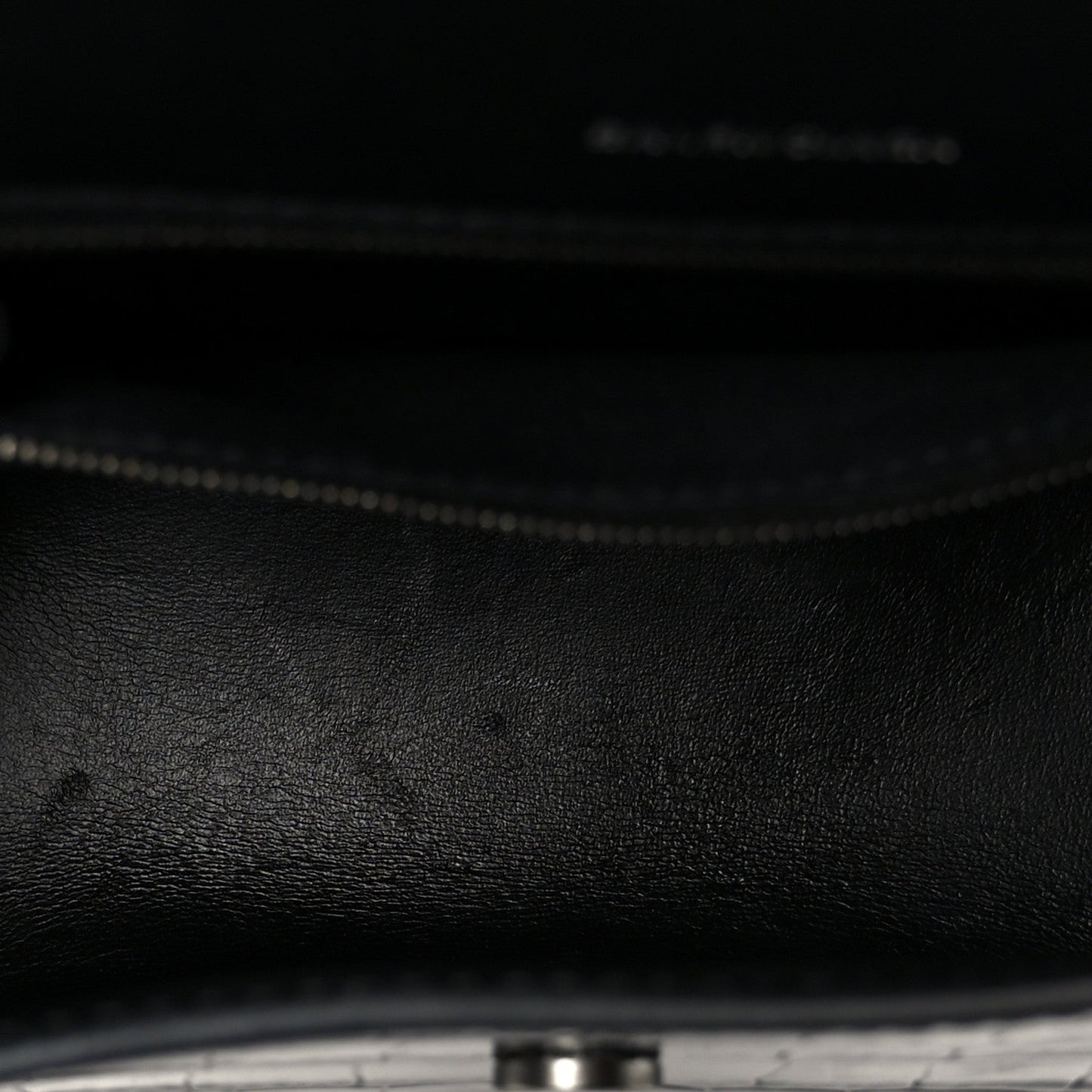 Shiny Calfskin Monochrome Crocodile Embossed Small Hourglass Top Handle Bag Black