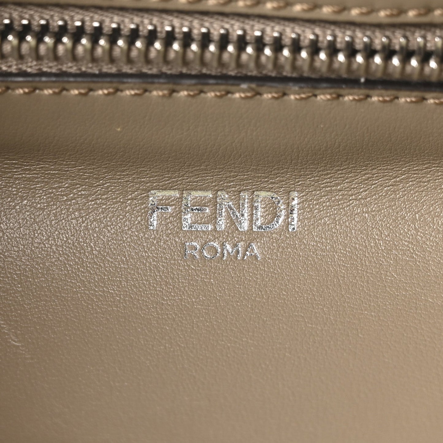 Cuoio Romano Vitello Cover Glazed Fabric Bi-Color FF 1974 Mini Peekaboo I SEE U Satchel Tartufo Banana Tobacco Moro