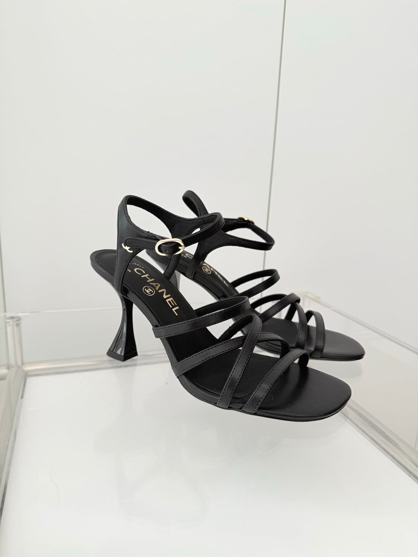 CC Cruise 25/26 Sandal 95mm Black Lambskin 597353