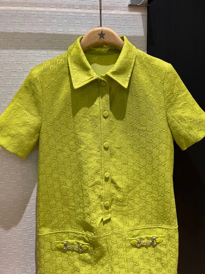 Gucci Jumpsuit Short Avocado Green Polyester Fiber