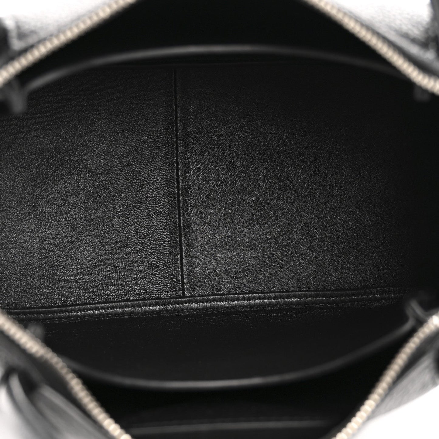 Vitello Daino Soft Small Zippered Top Handle Bag Black