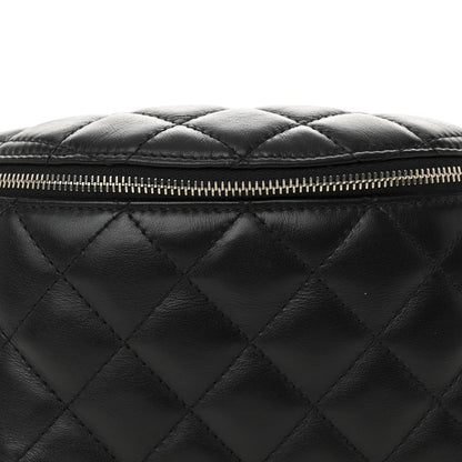 Calfskin Quilted Uniform Waist Belt Bag Black
