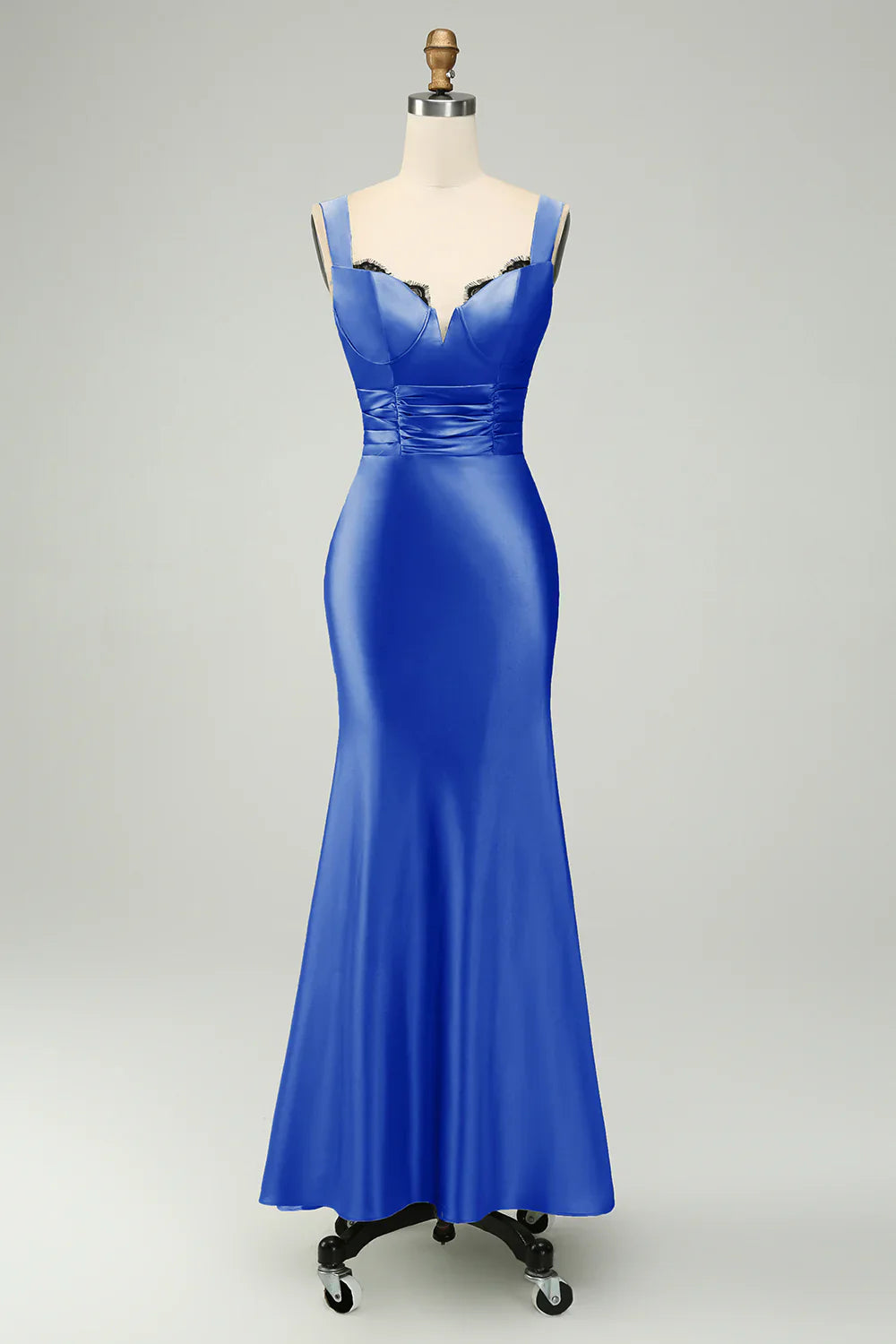 omberprom Elegant Mermaid Prom Dresses Asymmetrical Satin Bridesmaid Dress Green