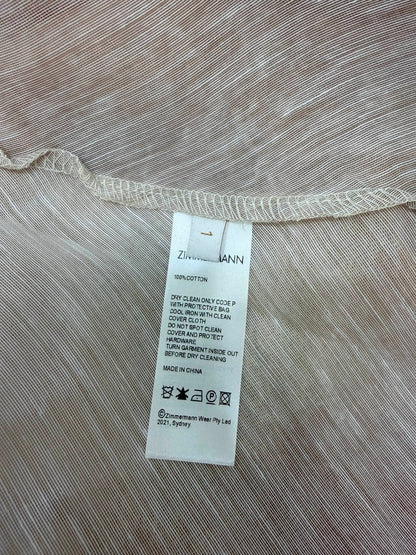 Zimmermann Polly Dress Brown Beige Cotton 347318