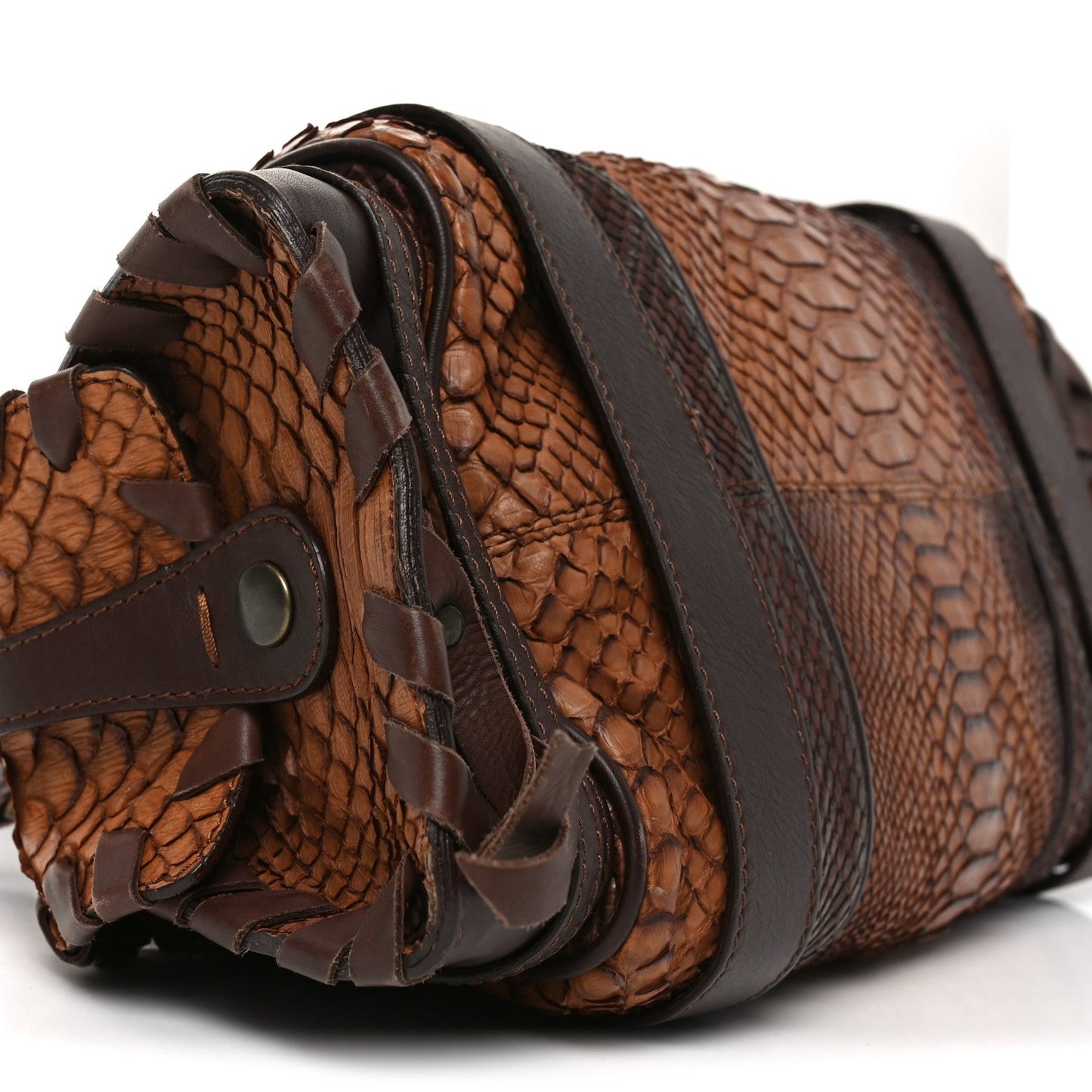 Snakeskin Silverado Shoulder Bag Brown