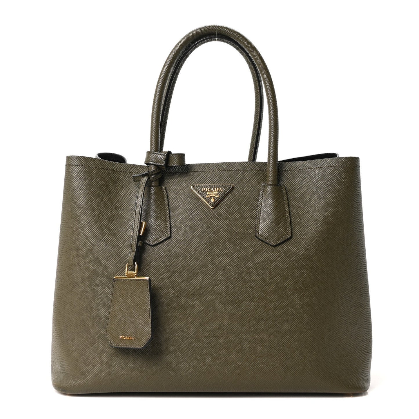 Saffiano Cuir Large Double Bag Militaire