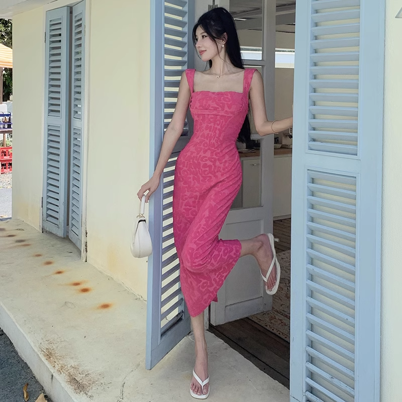 Women New Simple Fashion Slim-fit Spaghetti Strap Dress TP2887