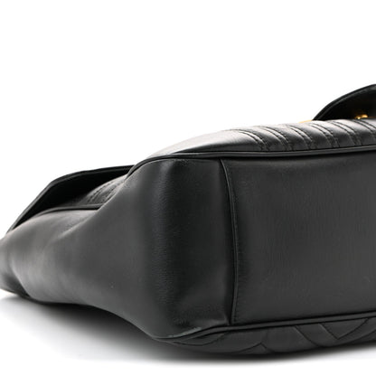 Calfskin Matelasse Large GG Marmont Shoulder Bag Black